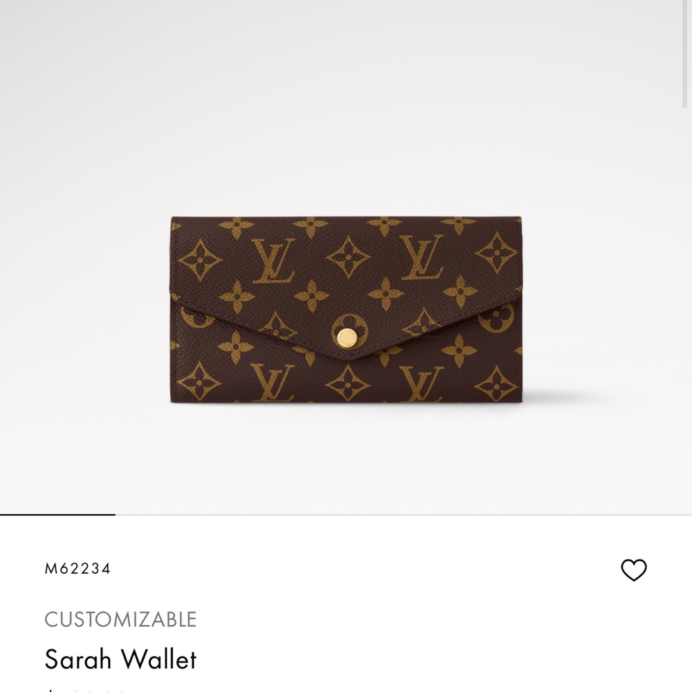 Authentic Louis Vuitton Sarah Wallet in Monogram with Fuschia interior